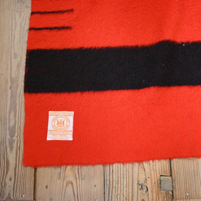 Vintage Red Wool Blanket by Hudson Bay Point Blanket