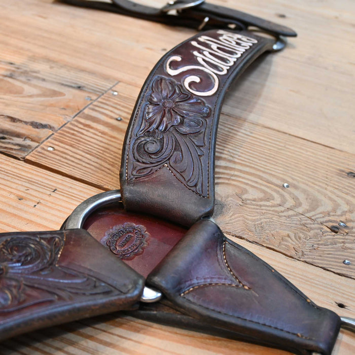 14" USED DAVID HASLERIG TEAM ROPING SADDLE