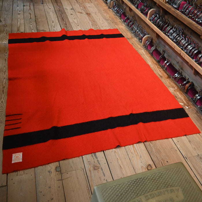 Vintage Red Wool Blanket by Hudson Bay Point Blanket