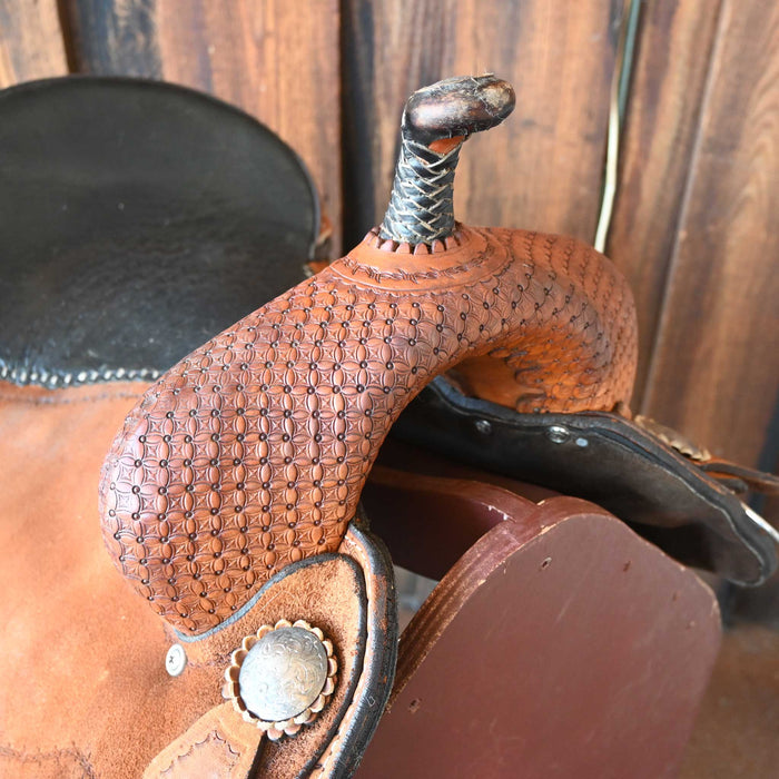 15" USED DOUBLE J BARREL SADDLE