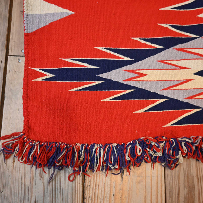 Vibrant German Town Navajo Rug Diamond pattern