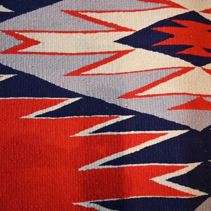 Vibrant German Town Navajo Rug Diamond pattern