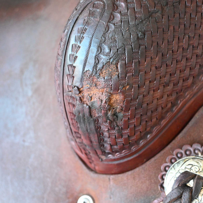 15" USED TESKEY'S RANCH CUTTER SADDLE