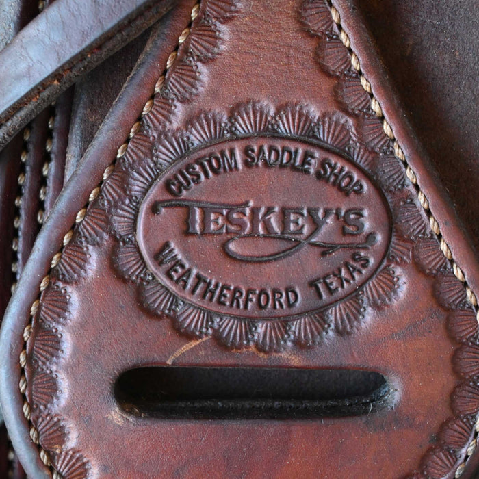 15" USED TESKEY'S RANCH CUTTER SADDLE