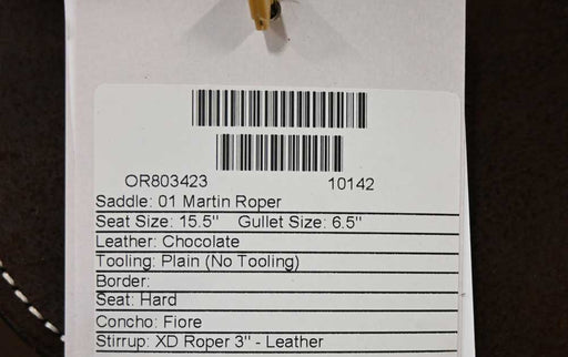 15.5" MARTIN ROPING SADDLE Saddles - New Martin Saddlery