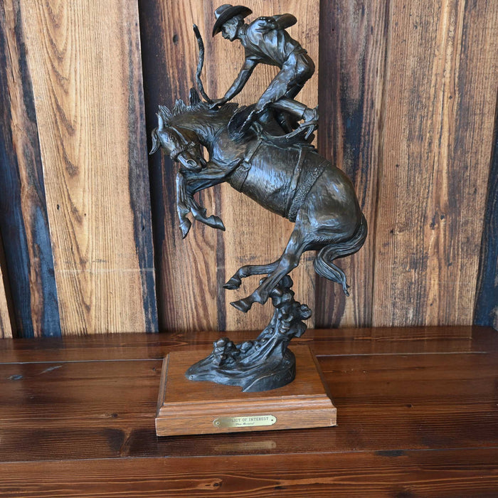 Bronze of Harley May Riding Quick Silver Ellensburg Wa. in 1964 By Don E. Bernard