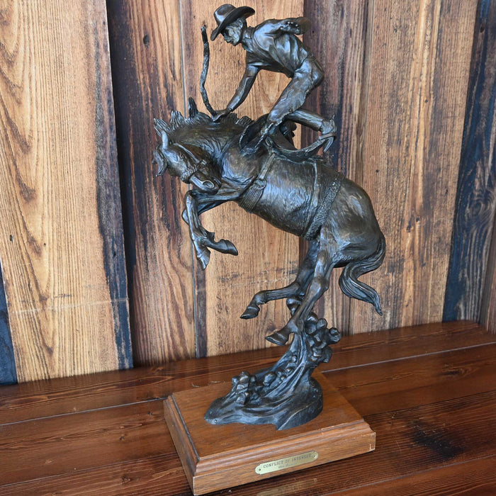 Bronze of Harley May Riding Quick Silver Ellensburg Wa. in 1964 By Don E. Bernard
