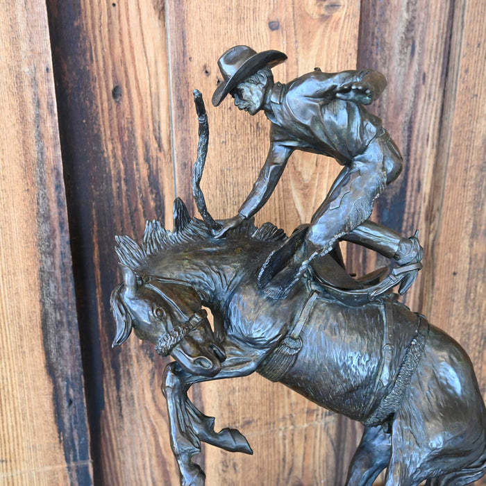 Bronze of Harley May Riding Quick Silver Ellensburg Wa. in 1964 By Don E. Bernard