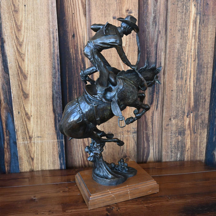 Bronze of Harley May Riding Quick Silver Ellensburg Wa. in 1964 By Don E. Bernard