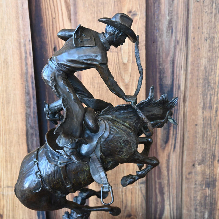 Bronze of Harley May Riding Quick Silver Ellensburg Wa. in 1964 By Don E. Bernard