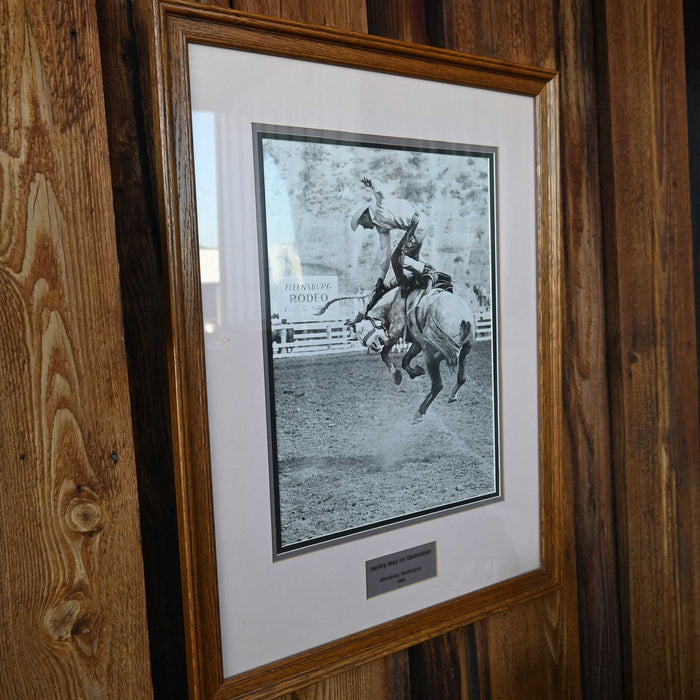 Bronze of Harley May Riding Quick Silver Ellensburg Wa. in 1964 By Don E. Bernard