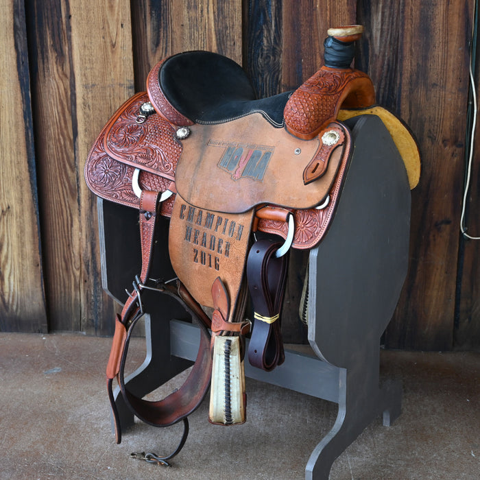 14" USED OXBOW TEAM ROPING SADDLE