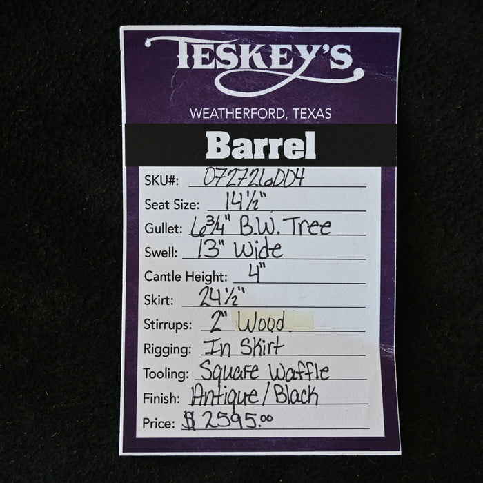 14.5" TESKEY'S BARREL SADDLE