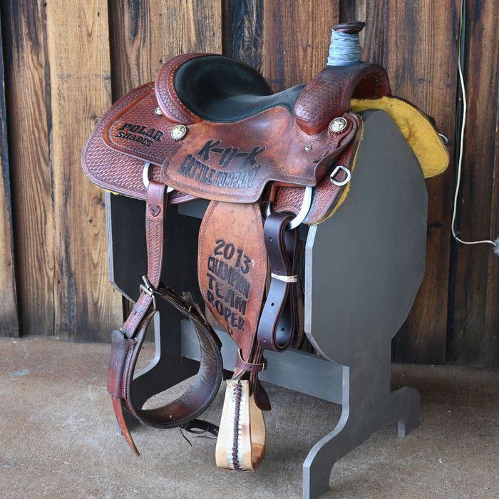 14" USED RUNNING P TEAM ROPING SADDLE