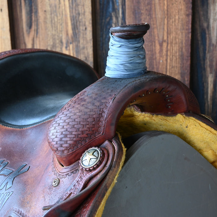 14" USED RUNNING P TEAM ROPING SADDLE