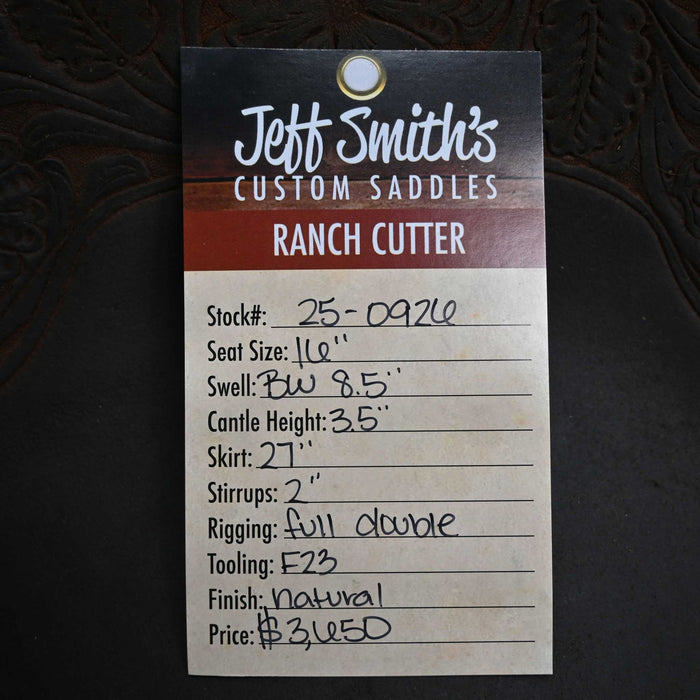 16" USED JEFF SMITH BUSTER WELCH RANCH CUTTER SADDLE