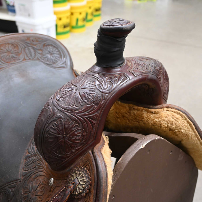 16" USED JEFF SMITH BUSTER WELCH RANCH CUTTER SADDLE