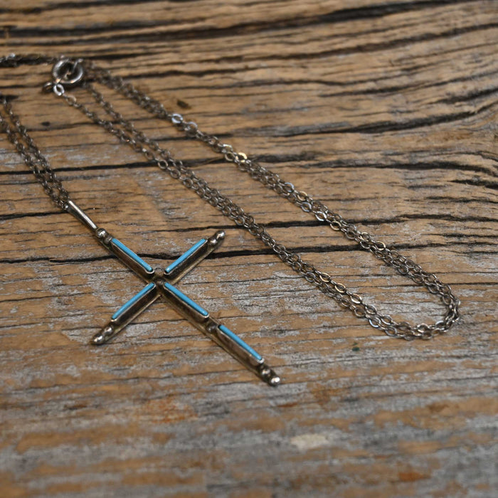 Vintage Navajo Cross Turquoise Cross Pendant WOMEN - Accessories - Jewelry - Pins & Pendants MISC