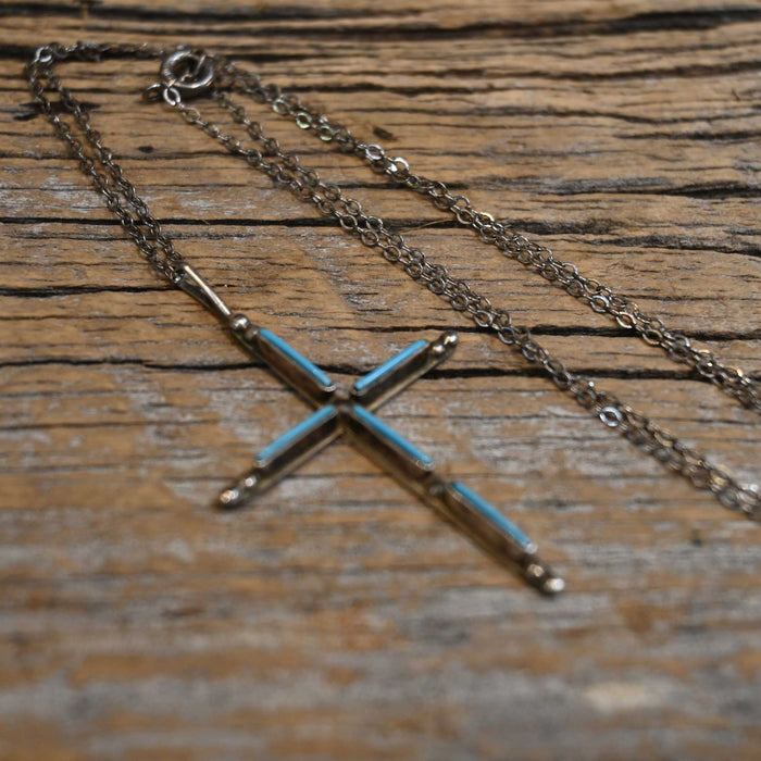 Vintage Navajo Cross Turquoise Cross Pendant WOMEN - Accessories - Jewelry - Pins & Pendants MISC