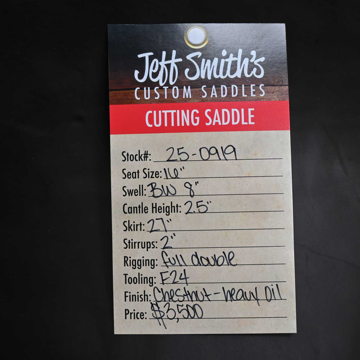 16" USED JEFF SMITH BUSTER WELCH CUTTING SADDLE