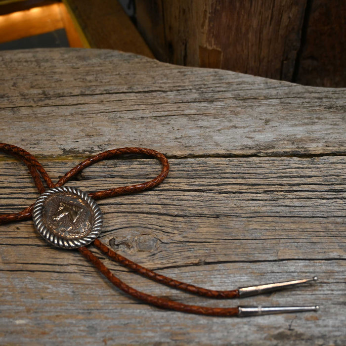 Sterling Silver Keytone San Francisco & 14 Horse Head Bolo Tie w/ Silver Tips