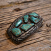 Small Sterling Silver Turqouis Stones Belt Buckle Collectibles Renalde