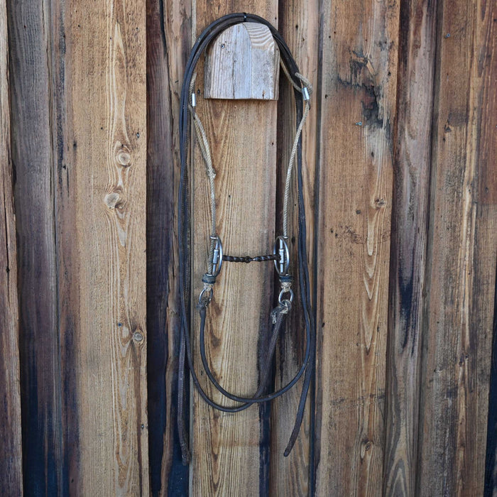Slow Twist Snaffle Draw Gag Bridle Rig w/Split Reins