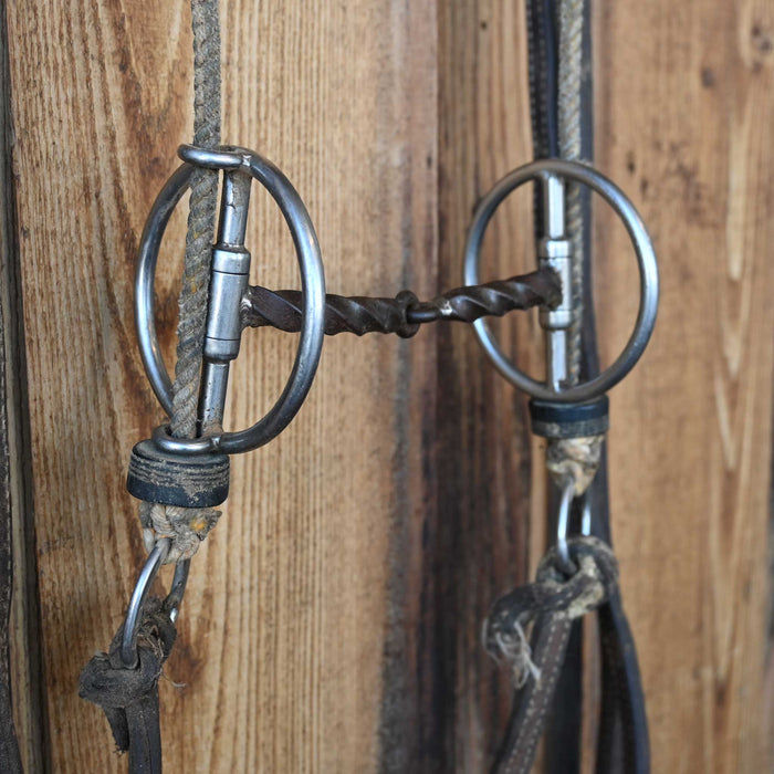 Slow Twist Snaffle Draw Gag Bridle Rig w/Split Reins