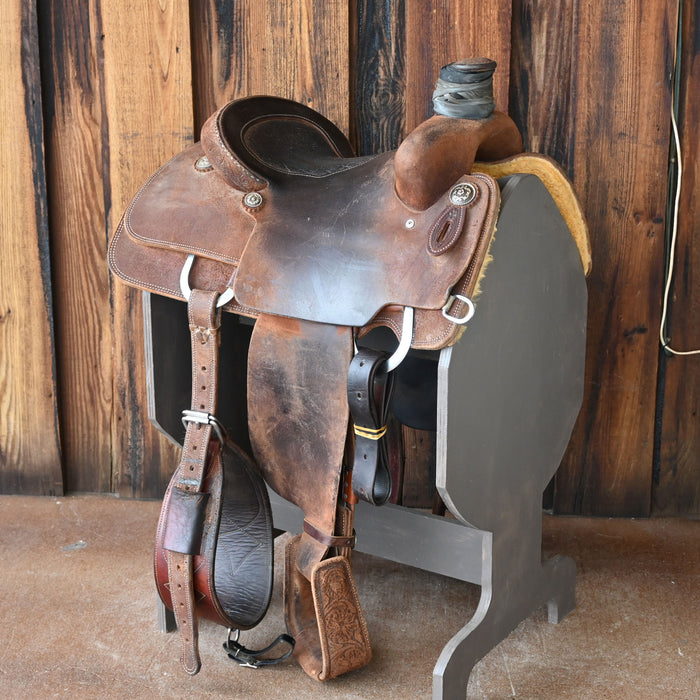 14" USED CACTUS TEAM ROPING SADDLE