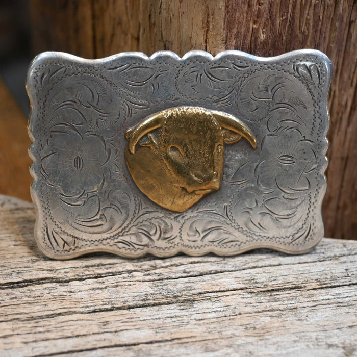 Diablo 50's-60's SS w/ Brass Hereford Head Belt Buckle Collectibles Misc