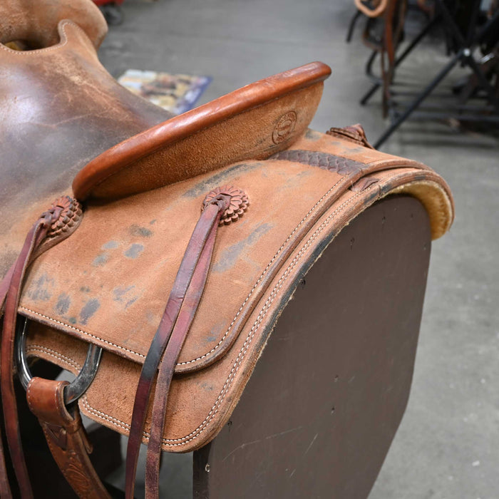 14" USED LANCE HORNER TEAM ROPING SADDLE