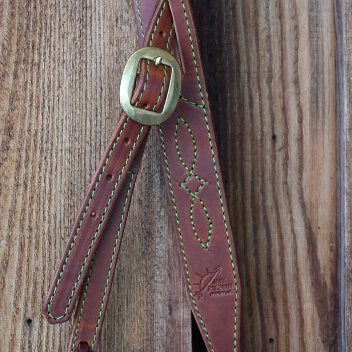 Jack Parsons 3/4" Headstall w/Green Stitch - Multiple Styles