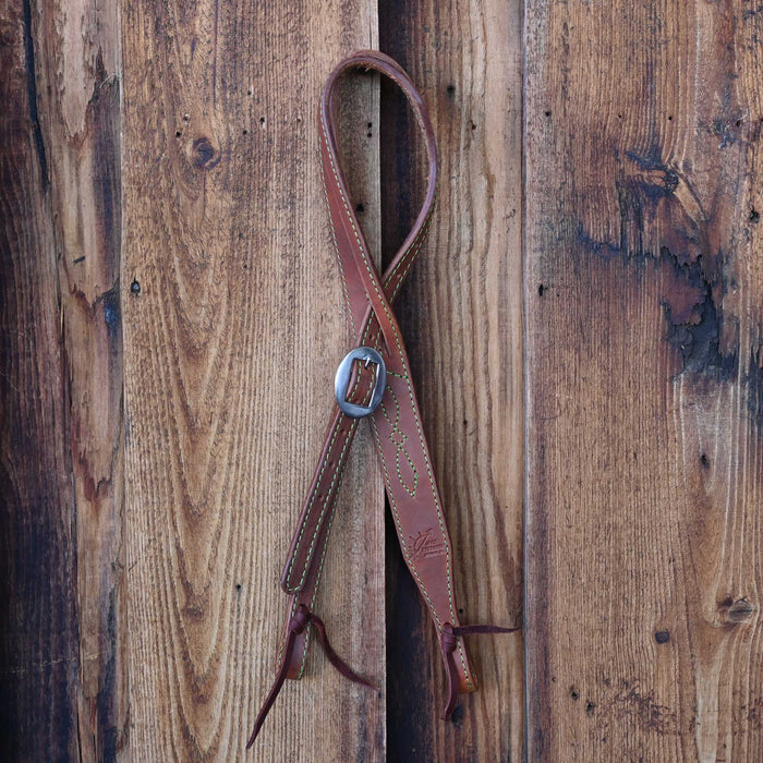 Jack Parsons 3/4" Headstall w/Green Stitch - Multiple Styles