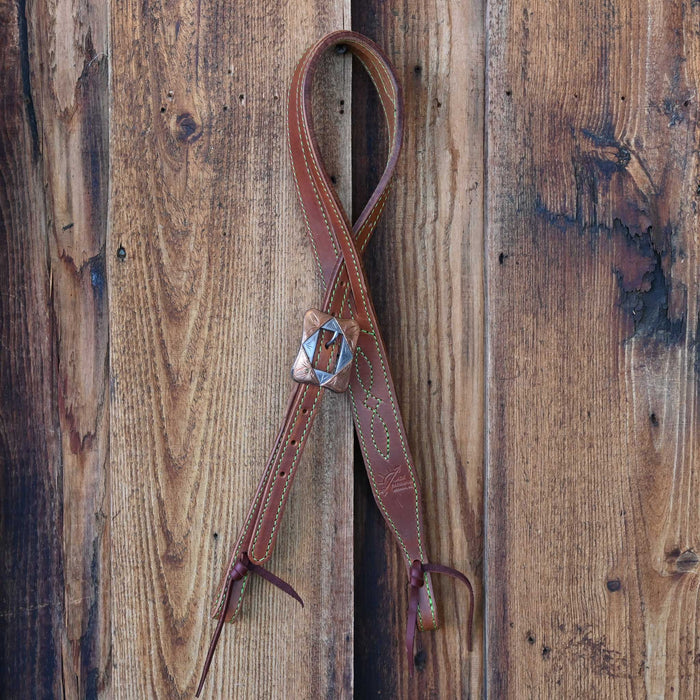 Jack Parsons 3/4" Headstall w/Green Stitch - Multiple Styles
