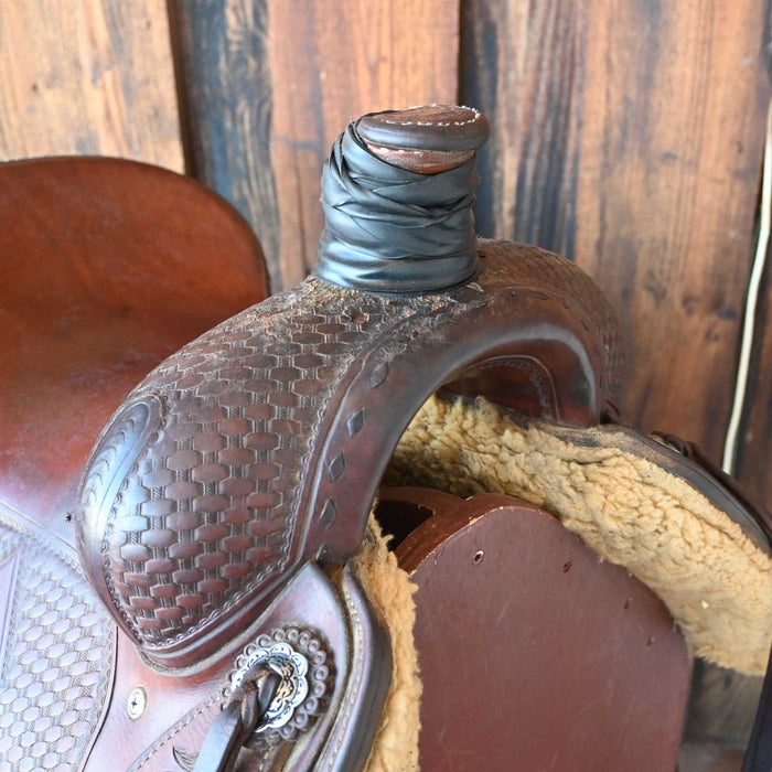 15" USED CHRIS COX RANCH CUTTING SADDLE