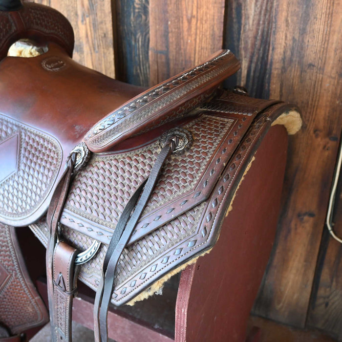15" USED CHRIS COX RANCH CUTTING SADDLE