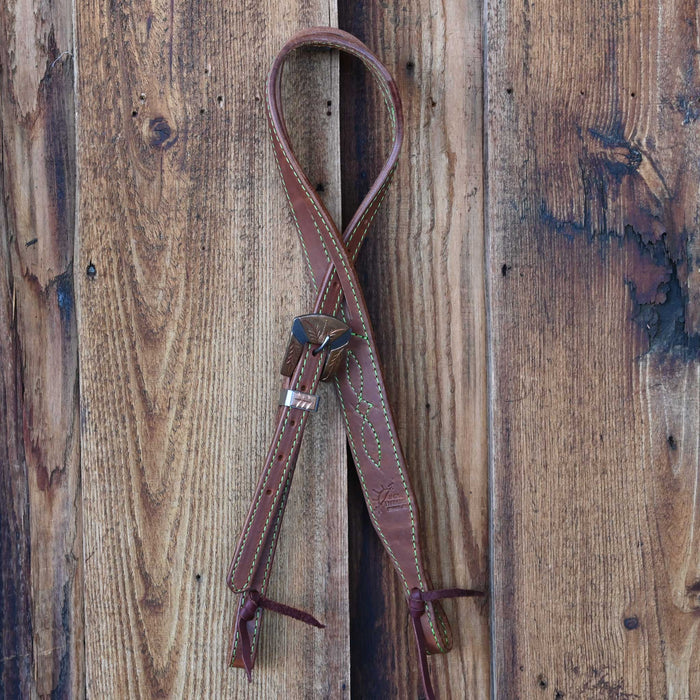 Jack Parsons 3/4" Headstall w/Green Stitch - Multiple Styles
