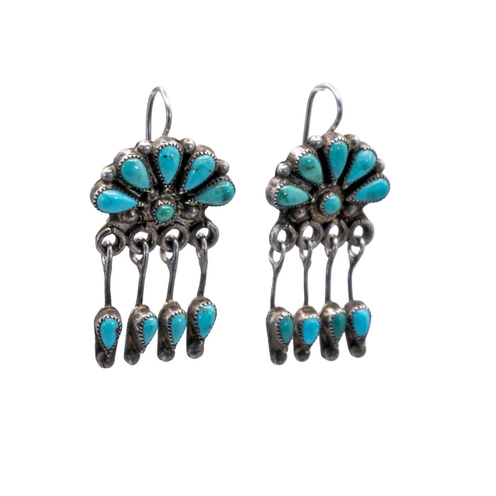 Vintage Small Cluster Kingman Dangle Earrings