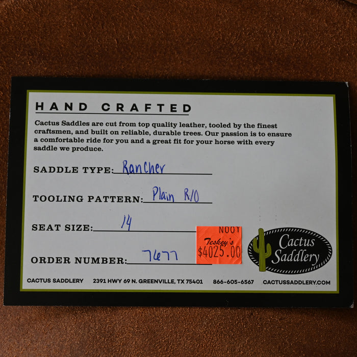 14" CACTUS RANCH SADDLE