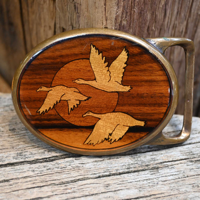 Vintage Solid Brass Flying Gees belt buckle Made in the USA Collectibles Misc