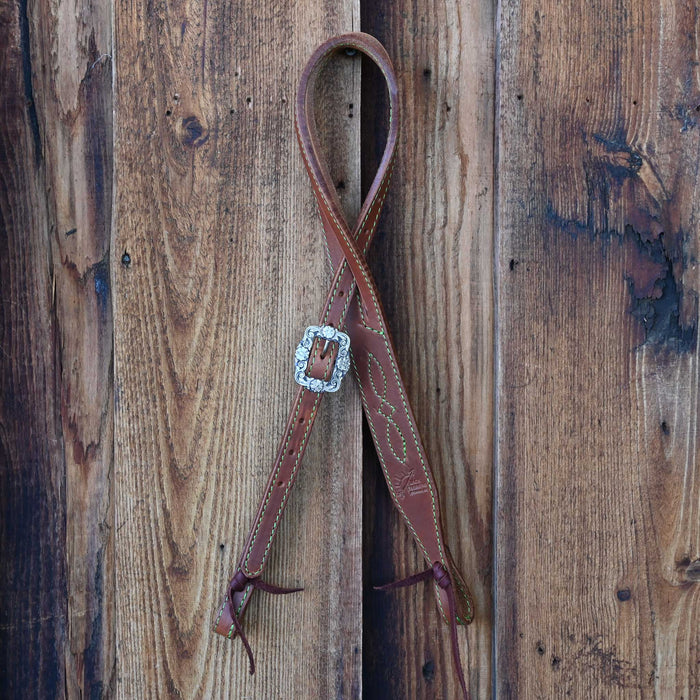 Jack Parsons 3/4" Headstall w/Green Stitch - Multiple Styles