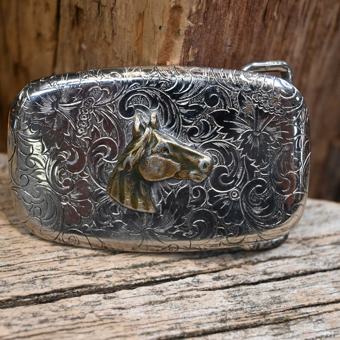 Old Timers Horse Head Belt Buckle Made in USA Collectibles Misc