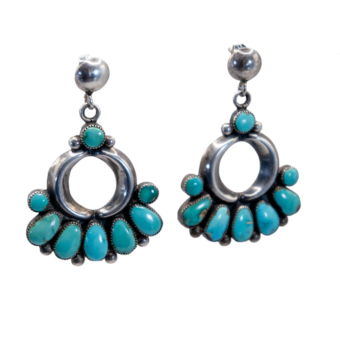 Vintage 7 Stone Kingman Hoop Earrings