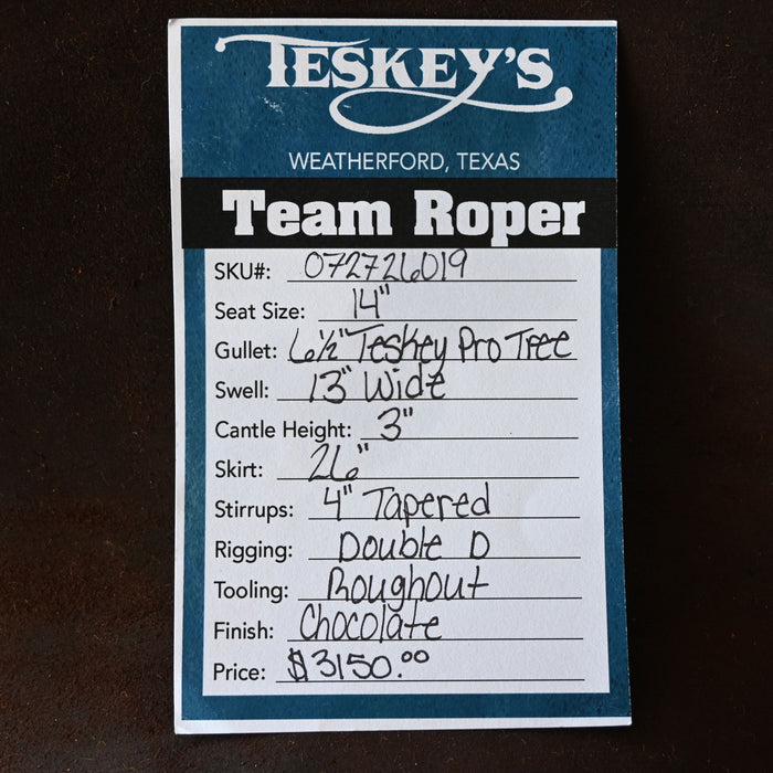 14" TESKEY'S TEAM ROPING SADDLE
