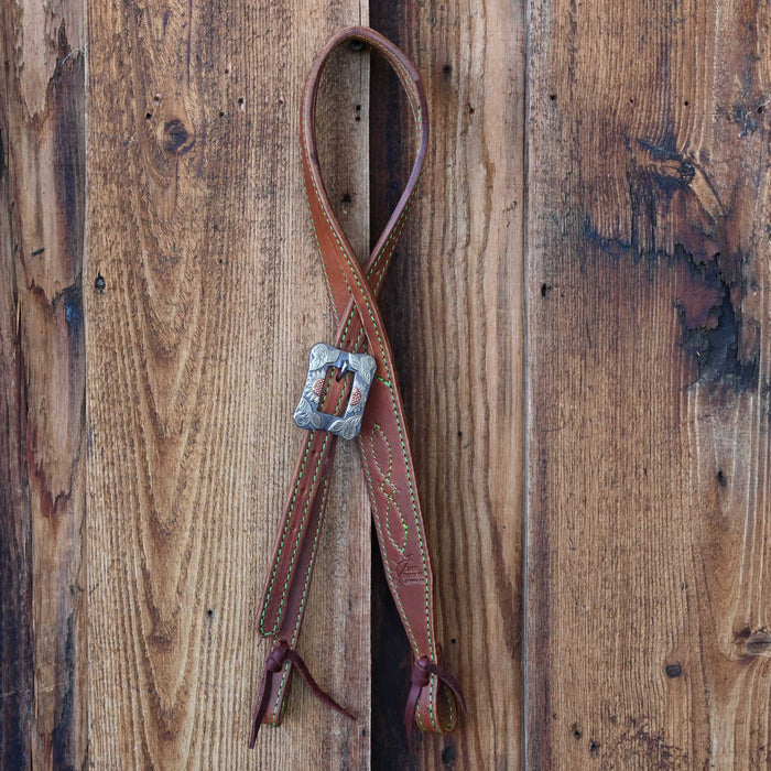 Jack Parsons 3/4" Headstall w/Green Stitch - Multiple Styles