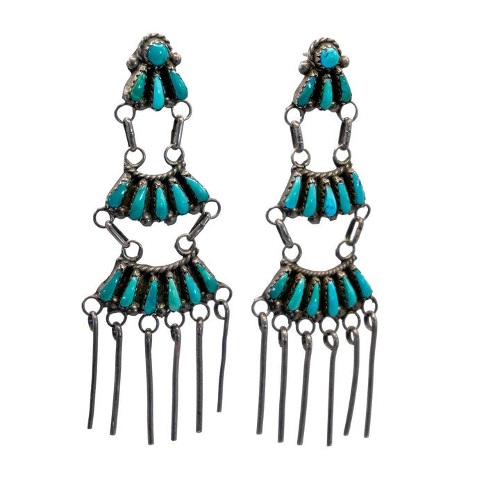 Vintage 1940 Zuni Chandelier Earrings