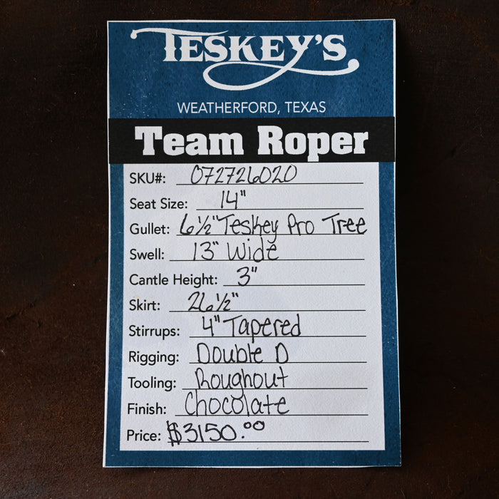 14" TESKEY'S TEAM ROPING SADDLE