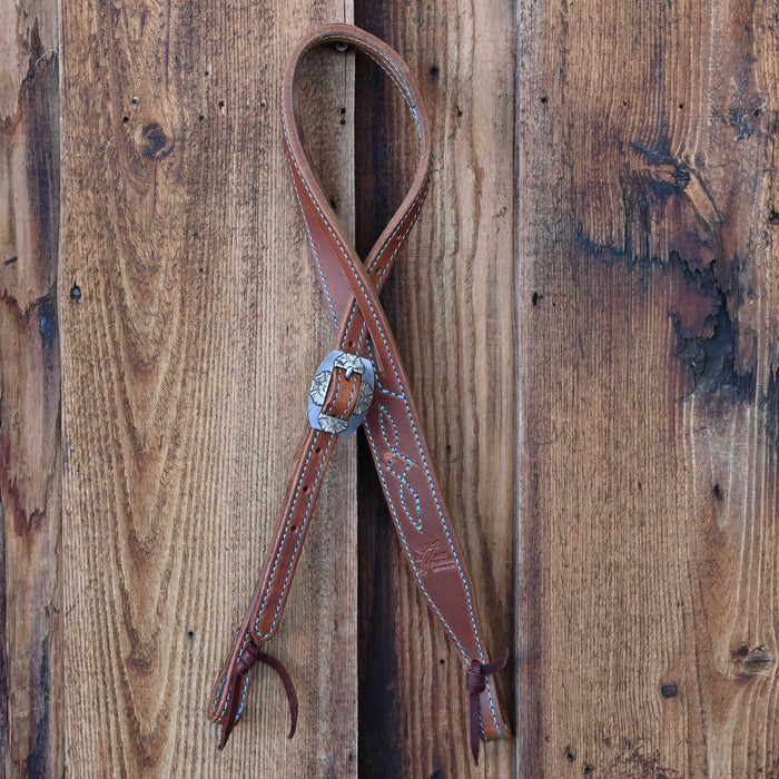 Jack Parsons 3/4" Headstall w/Blue Stitch - Multiple Styles