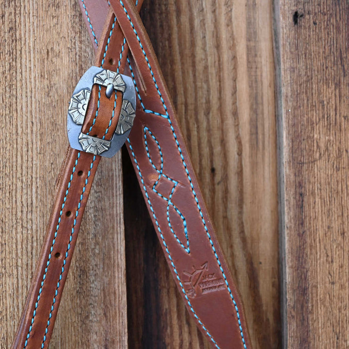 Jack Parsons 3/4" Headstall w/Blue Stitch - Multiple Styles