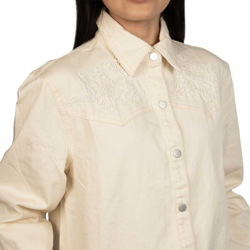 Cream Embroidered Western Shirt WOMEN - Clothing - Tops - Long Sleeved Raisonnel